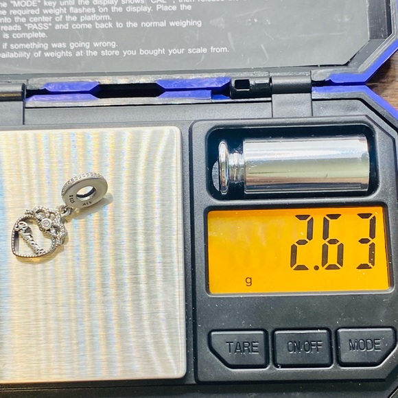 EUC Pandora 791962CZ Sterling Silver Princess Crown Heart Dangle Charm w/ CZ’s - Picture 9 of 9